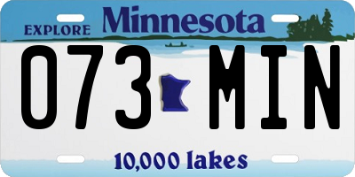 MN license plate 073MIN