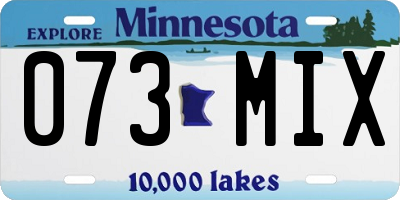 MN license plate 073MIX