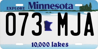 MN license plate 073MJA