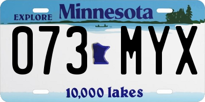 MN license plate 073MYX