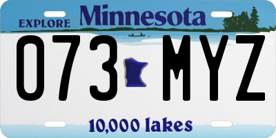 MN license plate 073MYZ