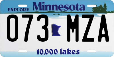 MN license plate 073MZA