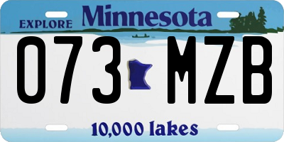 MN license plate 073MZB