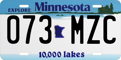MN license plate 073MZC