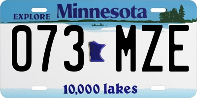 MN license plate 073MZE