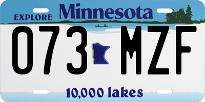 MN license plate 073MZF