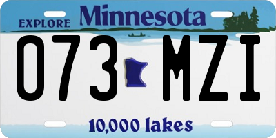 MN license plate 073MZI
