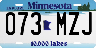MN license plate 073MZJ