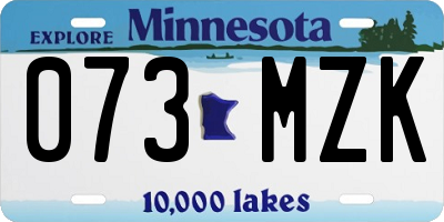 MN license plate 073MZK