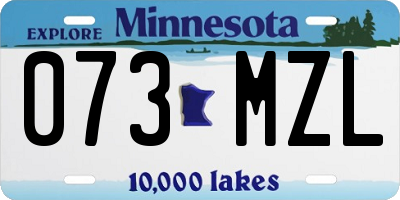 MN license plate 073MZL