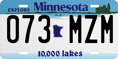 MN license plate 073MZM