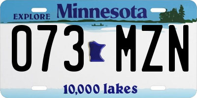MN license plate 073MZN
