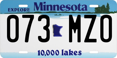 MN license plate 073MZO