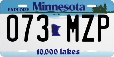 MN license plate 073MZP