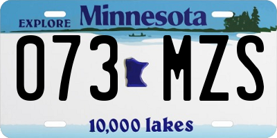 MN license plate 073MZS