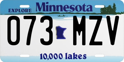 MN license plate 073MZV