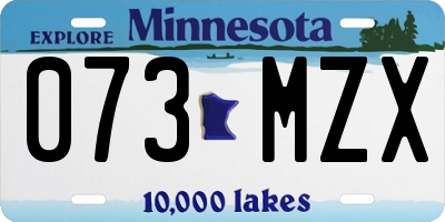 MN license plate 073MZX