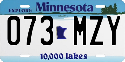 MN license plate 073MZY