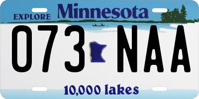 MN license plate 073NAA