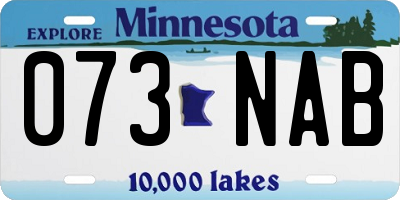 MN license plate 073NAB