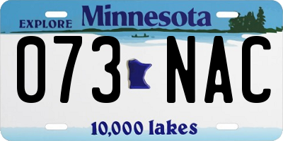 MN license plate 073NAC