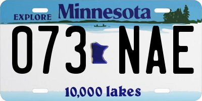 MN license plate 073NAE