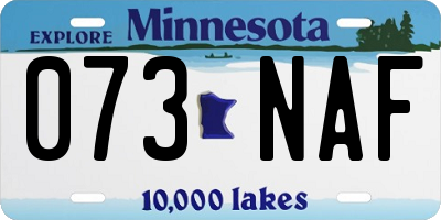 MN license plate 073NAF