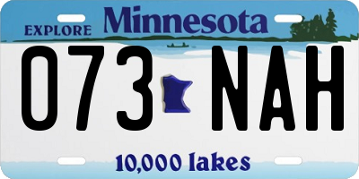 MN license plate 073NAH