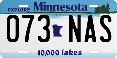 MN license plate 073NAS