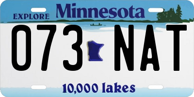 MN license plate 073NAT