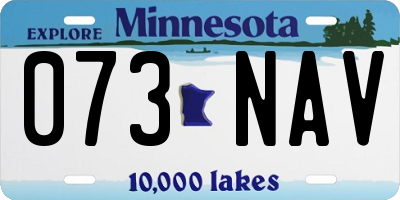 MN license plate 073NAV