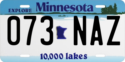 MN license plate 073NAZ