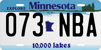 MN license plate 073NBA