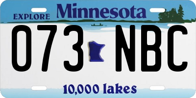 MN license plate 073NBC