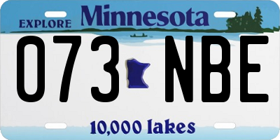 MN license plate 073NBE