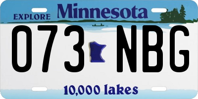 MN license plate 073NBG
