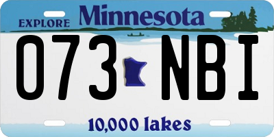 MN license plate 073NBI