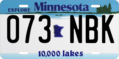 MN license plate 073NBK