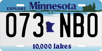 MN license plate 073NBO