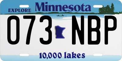 MN license plate 073NBP