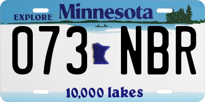 MN license plate 073NBR