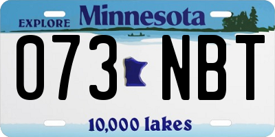 MN license plate 073NBT