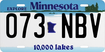 MN license plate 073NBV