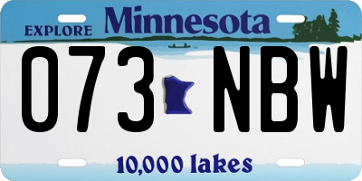 MN license plate 073NBW
