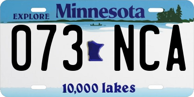 MN license plate 073NCA