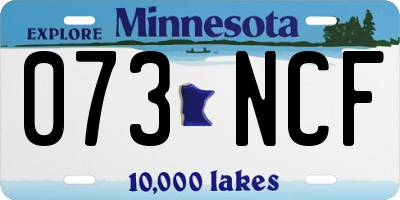 MN license plate 073NCF