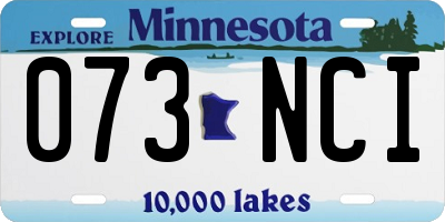 MN license plate 073NCI