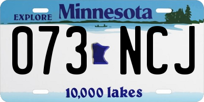 MN license plate 073NCJ