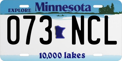 MN license plate 073NCL