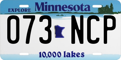 MN license plate 073NCP